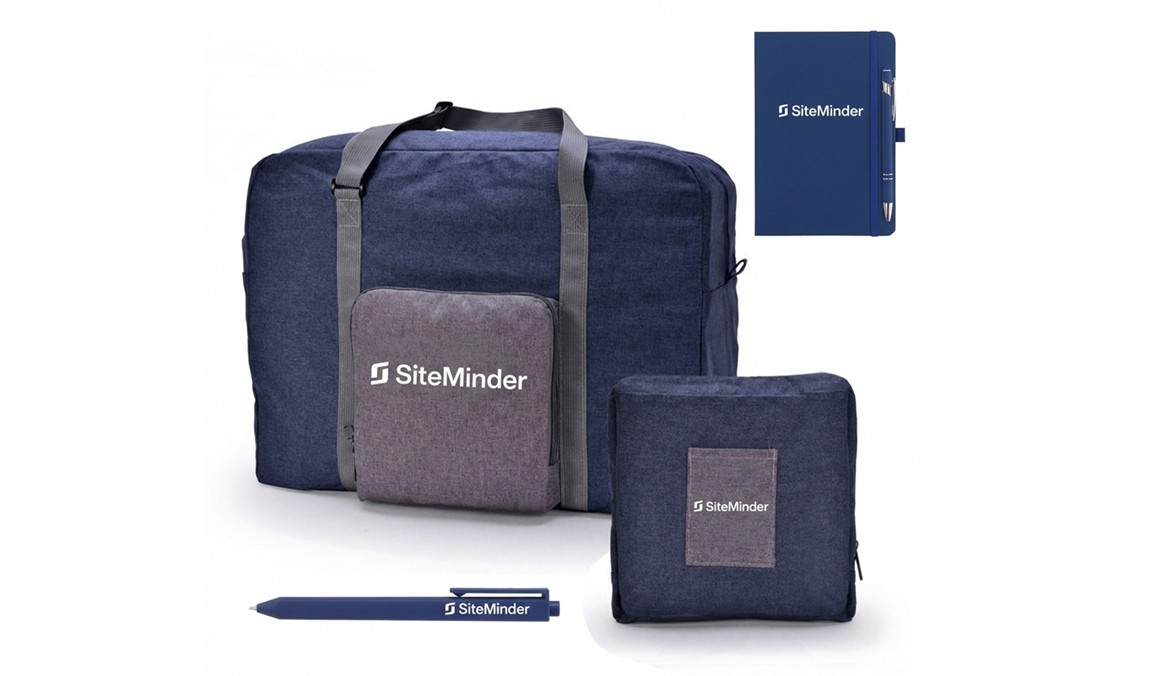 Site Minder 摺疊旅行袋 筆記本 筆 組合 (少量訂製可以)
