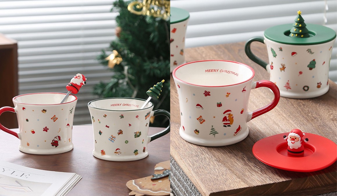 聖誕節造型馬克杯(帶攪拌匙)